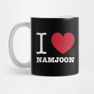 I love BTS Namjoon typography white Morcaworks Mug